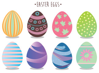 Happy Easter. Easter Eggs handdrawn icons.