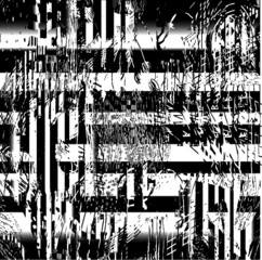 Vector illustration of black and white glitch distorted pattern.