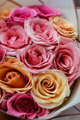 Fresh pink roses bouquet 