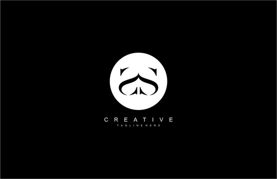 Design Logo Circle SS Letter Monogram Modern Minimalism