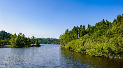 Fototapeta premium It's Landscape of the Valaam (Valamo), an archipelago of Lake Ladoga,Republic of Karelia, Russian Federation.