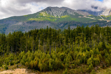 Beautiful nature of the High Tatra Mountains (Vysoke Tatry) a mountain range along the border of Slovakia and Poland