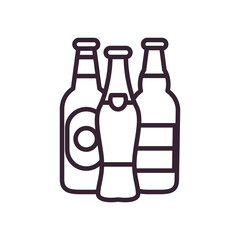 Beer bottles line style icon vector design