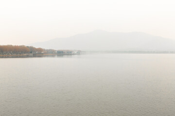 misty morning on the lake