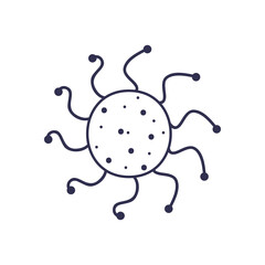 Isolated covid 19 virus line style icon vector design
