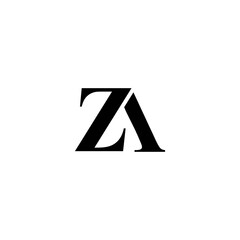 ZA logo with combination in creative minimalist style. Vector illustration for ZA logo.
