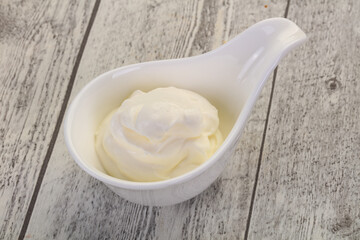 Sour cream in the bowl