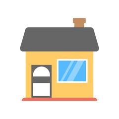 Townhouse icon in flat design style. Home sign.