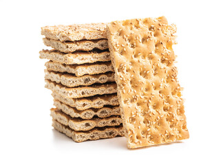 Knackebrot. Wholegrain crispbread with sesame seeds