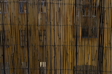 space for text building behind a fence