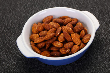 Almonds nuts heap