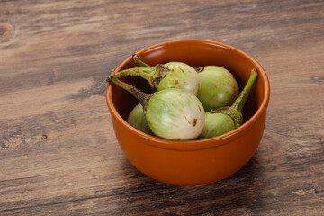 Asian green eggplant - ready for cooking