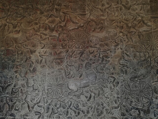 Angkor Wat sculptural relief in stone