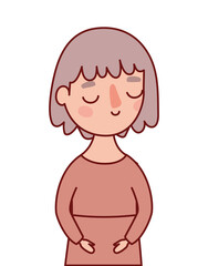 Avatar woman cartoon with brown hair design, Girl female person people human and social media theme Vector illustration