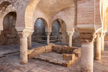 Arabic baths in historic city of Jaen, Spain