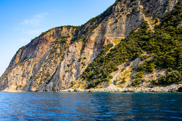 Fototapeta na wymiar It's Coast of the Adriatic sea of Montenegro. Panoramic view