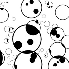 Vector abstract black and white pattern for your game or background. Simple bubbles 
