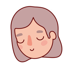 head woman cartoon with brown hair design, Girl female person people human and social media theme Vector illustration