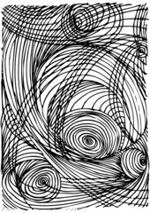 Vector illustration of hand drawn circle black & white pattern. Pattern / Background.