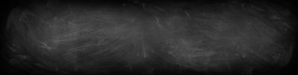 Wide blackboard or chalkboard banner background 