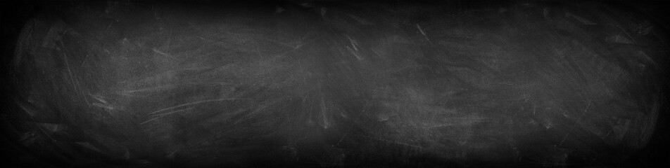 Wide blackboard or chalkboard banner background 