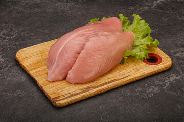 Raw turkey breast for cooking