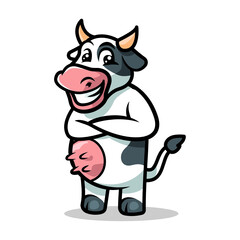 Cow mascot illustration vector design