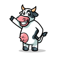 Cow mascot illustration vector design