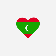 flag of heart Maldives vector
