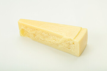 Hard parmesan cheese served basil