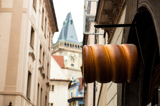 View at city hall tower and trdlo in Prague, Czech Republic