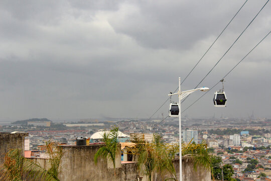 old cable car of the german slum complex (Complexo do Alemão) in rio de janeiro.
