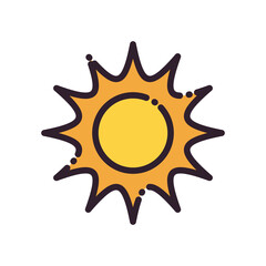 Isolated sun fill and line style icon vector design
