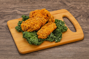 Hot fried crispy chicken wings