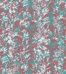 chic grunge checks texture effect on floral seamless pattern. Distressed overlay texture design illustration for Print. Fabric, Cloth, Scarf, Wallpaper, Wrapping, t shirt, linens, fashionable print