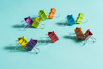 Fototapeta premium Multicolored paper clips