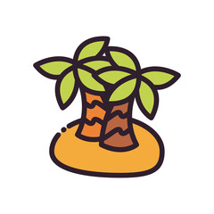Isolated palm trees fill and line style icon vector design