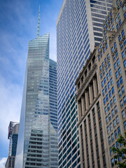 Fototapeta na wymiar New York City midtown buildings viewed from the street