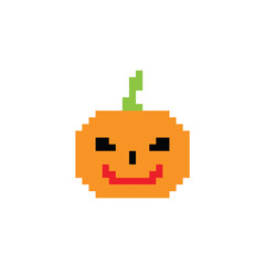 pixel pumpkin  icon vector pixel element for game Happy Halloween,  Thanksgiving 