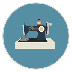 Old sewing machine vector illustration