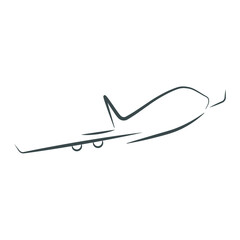 
Vector graphics. Creative drawing of an airplane.