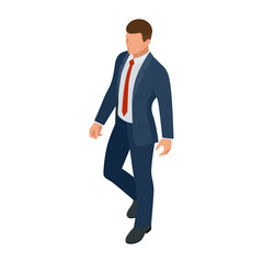 Isometric businessman isolated on write. Creating an office worker character, cartoon people. Business people.