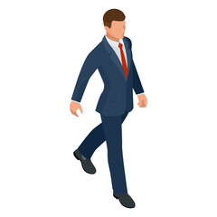 Isometric businessman isolated on write. Creating an office worker character, cartoon people. Business people.