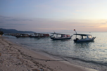 Bateaux à Gili Meno, Indonésie