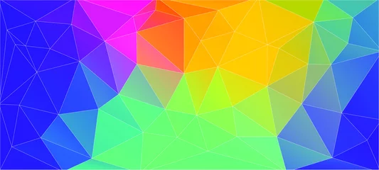 Poster Im Rahmen Flat vibrant color triangle geometric wallpaper for your design © igor_shmel
