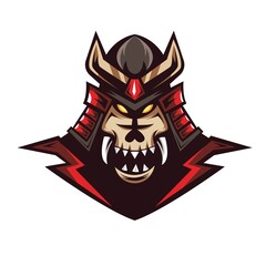 Samurai warrior mascot logo design vector with modern illustration concept style for badge, emblem and t shirt printing. Angry samurai warrior illustration for sport and e-sport team