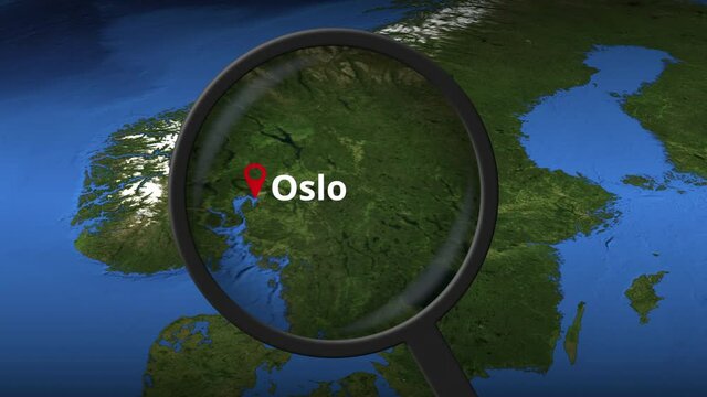 Oslo city found on the map 3d