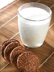 chocolate biscuits and milk for breakfast