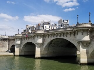 Naklejka premium The Pont Neuf, the oldest standing bridge across the river Seine in Paris, France.