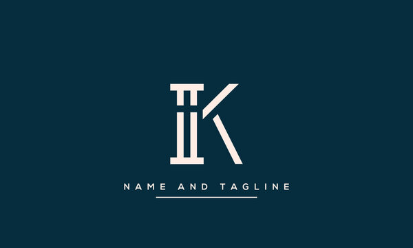 IK ,KI ,I ,K Letter Logo Design with Creative Modern Trendy Typography